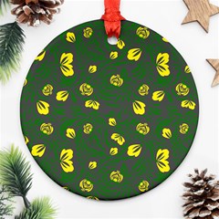 Yellow Flowers Ornament (round) by Eskimos