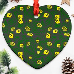 Yellow Flowers Ornament (heart) by Eskimos