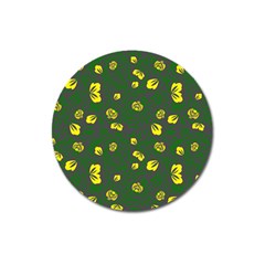 Yellow Flowers Magnet 3  (round) by Eskimos