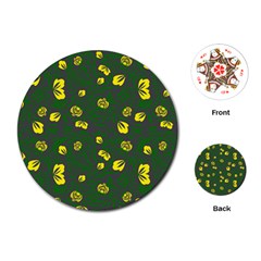 Yellow Flowers Playing Cards Single Design (round)