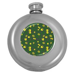 Yellow Flowers Round Hip Flask (5 Oz) by Eskimos