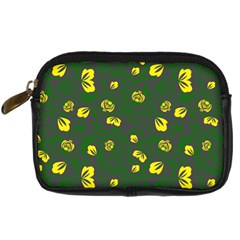 Yellow Flowers Digital Camera Leather Case by Eskimos