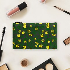 Yellow Flowers Cosmetic Bag (small) by Eskimos