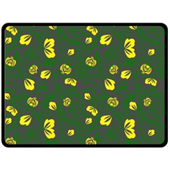 Yellow Flowers Fleece Blanket (large)  by Eskimos