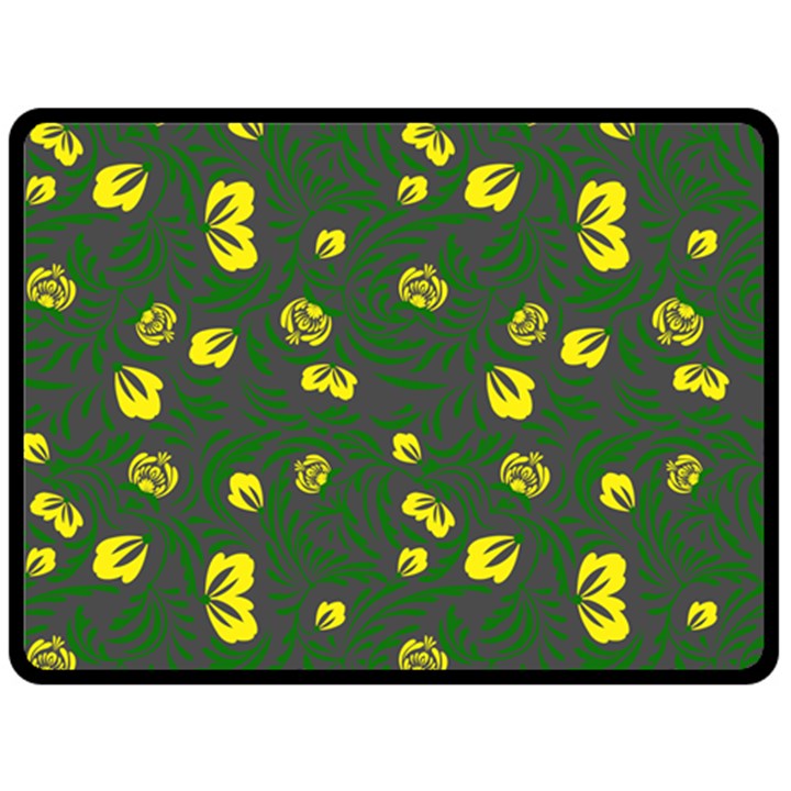 Yellow flowers Fleece Blanket (Large) 