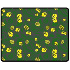 Yellow Flowers Fleece Blanket (medium)  by Eskimos