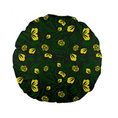 Yellow Flowers Standard 15  Premium Round Cushions by Eskimos