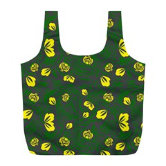 Yellow Flowers Full Print Recycle Bag (l) by Eskimos