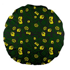 Yellow Flowers Large 18  Premium Flano Round Cushions by Eskimos