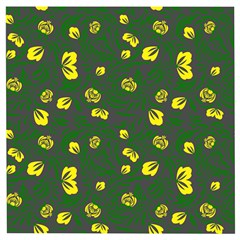 Yellow Flowers Wooden Puzzle Square by Eskimos