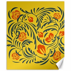 Folk Flowers Canvas 8  X 10  by Eskimos