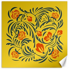 Folk Flowers Canvas 20  X 20  by Eskimos