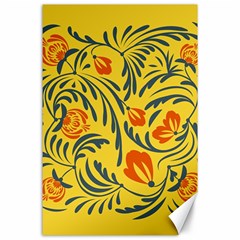 Folk Flowers Canvas 24  X 36  by Eskimos