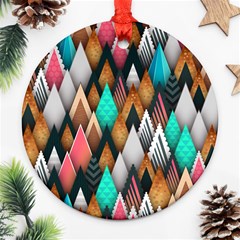 Abstract Triangle Tree Ornament (round) by Dutashop