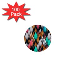 Abstract Triangle Tree 1  Mini Buttons (100 Pack)  by Dutashop