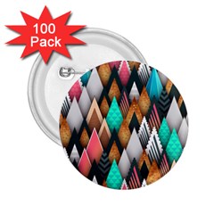 Abstract Triangle Tree 2 25  Buttons (100 Pack) 