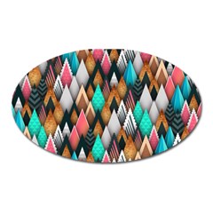 Abstract Triangle Tree Oval Magnet by Dutashop