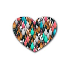 Abstract Triangle Tree Rubber Coaster (heart)  by Dutashop