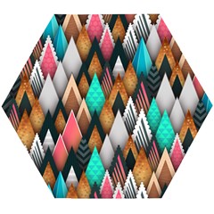 Abstract Triangle Tree Wooden Puzzle Hexagon