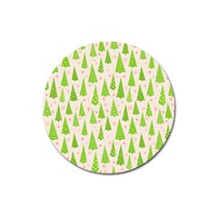 Christmas Green Tree Magnet 3  (round) by Dutashop