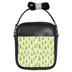 Christmas Green Tree Girls Sling Bag by Dutashop