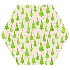 Christmas Green Tree Wooden Puzzle Hexagon by Dutashop