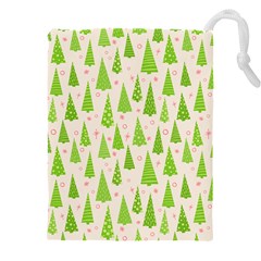 Christmas Green Tree Drawstring Pouch (4xl) by Dutashop