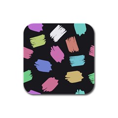 Many Colors Pattern Seamless Rubber Square Coaster (4 Pack)  by Dutashop