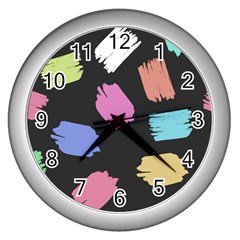 Many Colors Pattern Seamless Wall Clock (silver) by Dutashop