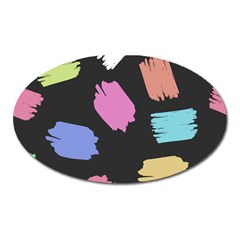 Many Colors Pattern Seamless Oval Magnet by Dutashop