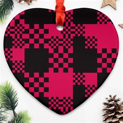 Cube Square Block Shape Ornament (heart)