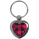 Cube Square Block Shape Key Chain (Heart) Front