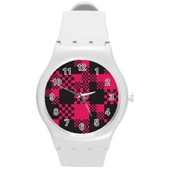 Cube Square Block Shape Round Plastic Sport Watch (m) by Dutashop