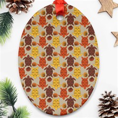 Sea Turtle Sea Life Pattern Ornament (oval)