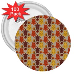 Sea Turtle Sea Life Pattern 3  Buttons (100 Pack)  by Dutashop