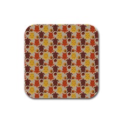 Sea Turtle Sea Life Pattern Rubber Square Coaster (4 Pack)  by Dutashop