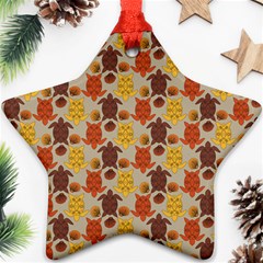 Sea Turtle Sea Life Pattern Star Ornament (two Sides) by Dutashop