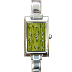 Fern Texture Nature Leaves Rectangle Italian Charm Watch by Dutashop