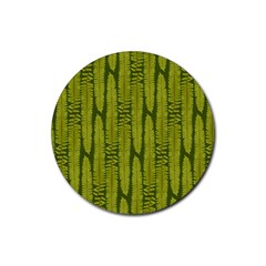 Fern Texture Nature Leaves Rubber Coaster (round)  by Dutashop