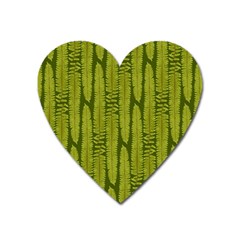 Fern Texture Nature Leaves Heart Magnet by Dutashop