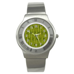 Fern Texture Nature Leaves Stainless Steel Watch by Dutashop