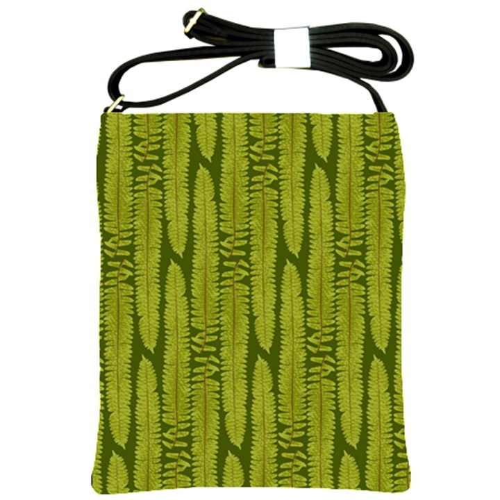 Fern Texture Nature Leaves Shoulder Sling Bag