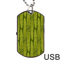 Fern Texture Nature Leaves Dog Tag Usb Flash (one Side) by Dutashop