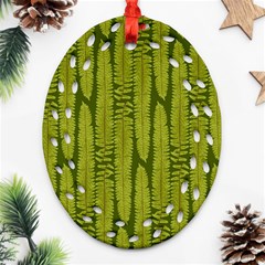 Fern Texture Nature Leaves Ornament (oval Filigree) by Dutashop