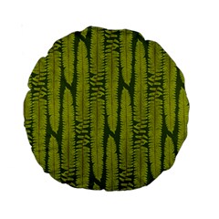 Fern Texture Nature Leaves Standard 15  Premium Round Cushions by Dutashop