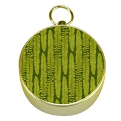 Fern Texture Nature Leaves Gold Compasses by Dutashop