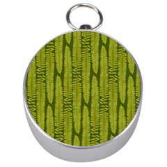 Fern Texture Nature Leaves Silver Compasses by Dutashop