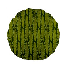 Fern Texture Nature Leaves Standard 15  Premium Flano Round Cushions by Dutashop