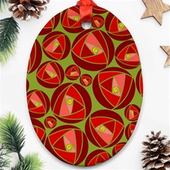 Abstract Rose Garden Red Ornament (oval) by Dutashop