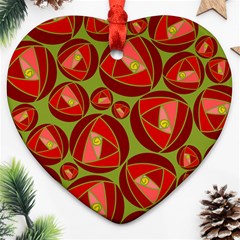 Abstract Rose Garden Red Ornament (heart) by Dutashop